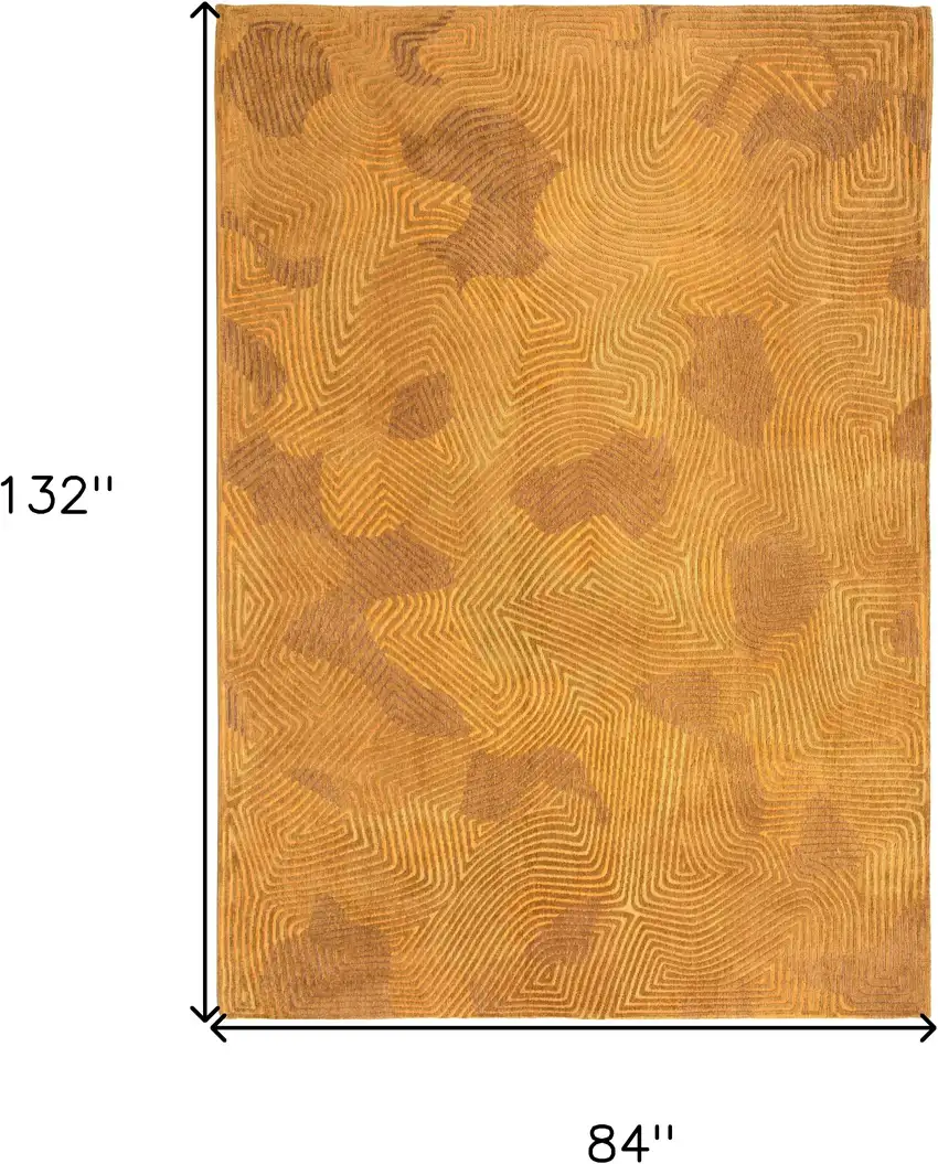 Yellow Abstract Non Skid Area Rug Photo 3