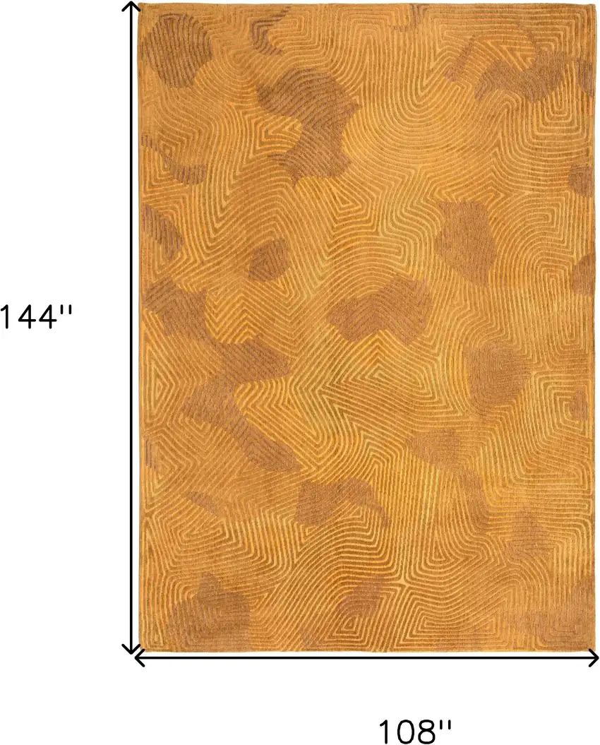 Yellow Abstract Non Skid Area Rug Photo 3