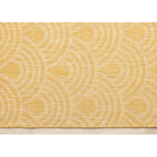 Yellow And Beige Geometric Area Rug Photo 8