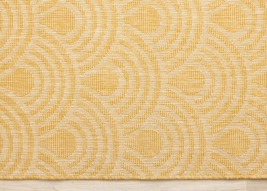 Yellow And Beige Geometric Area Rug Photo 8