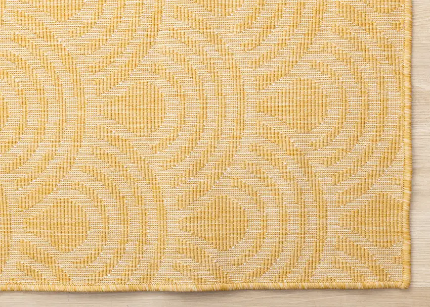 Yellow And Beige Geometric Area Rug Photo 8