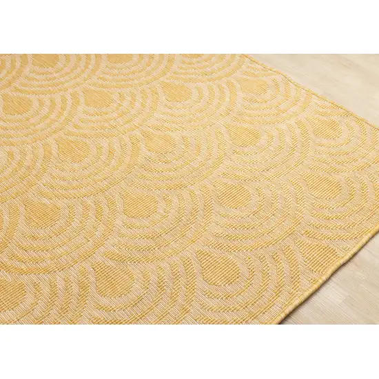Yellow And Beige Geometric Area Rug Photo 7