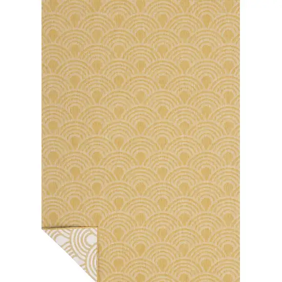 Yellow And Beige Geometric Area Rug Photo 4