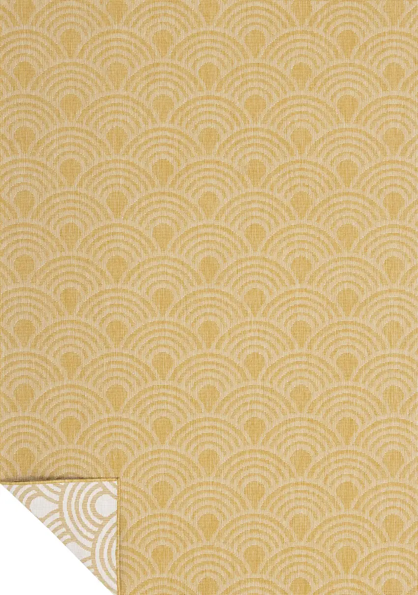 Yellow And Beige Geometric Area Rug Photo 4