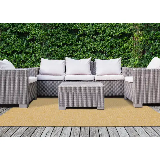 Yellow And Beige Geometric Area Rug Photo 6