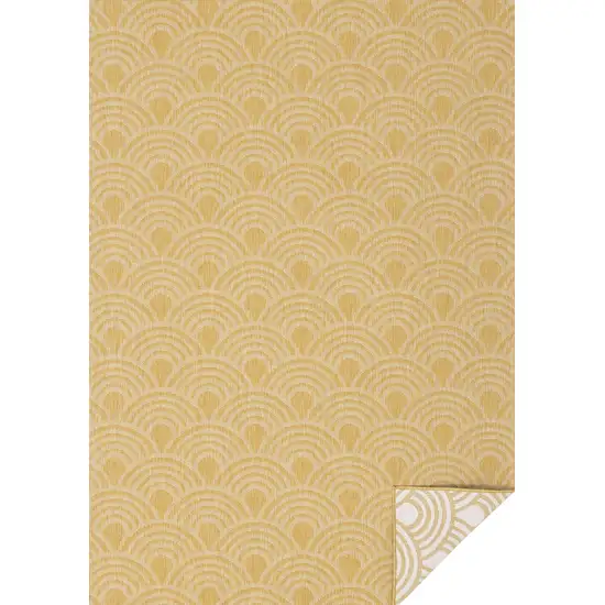 Yellow And Beige Geometric Area Rug Photo 2