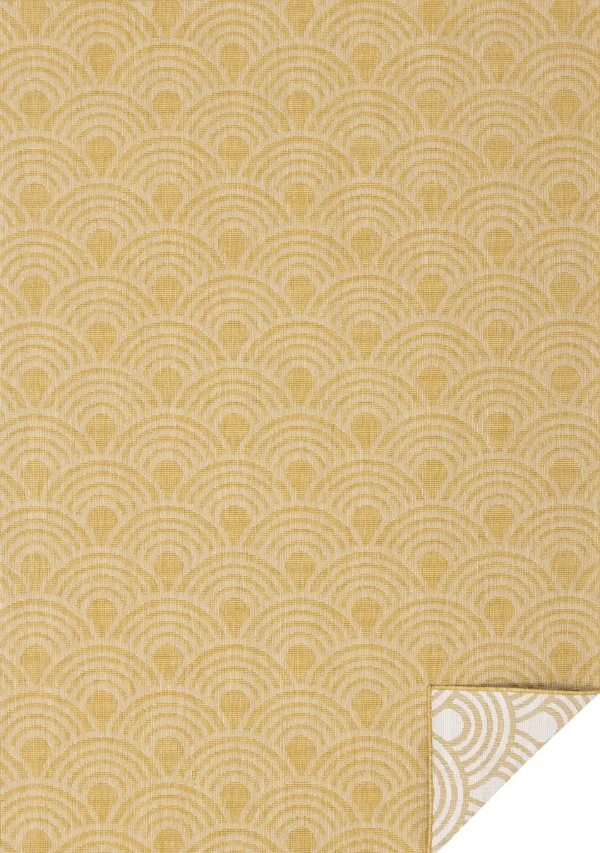Yellow And Beige Geometric Area Rug Photo 2