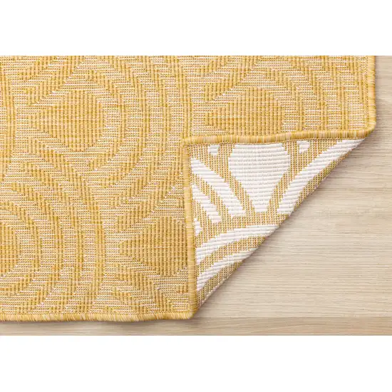 Yellow And Beige Geometric Area Rug Photo 8