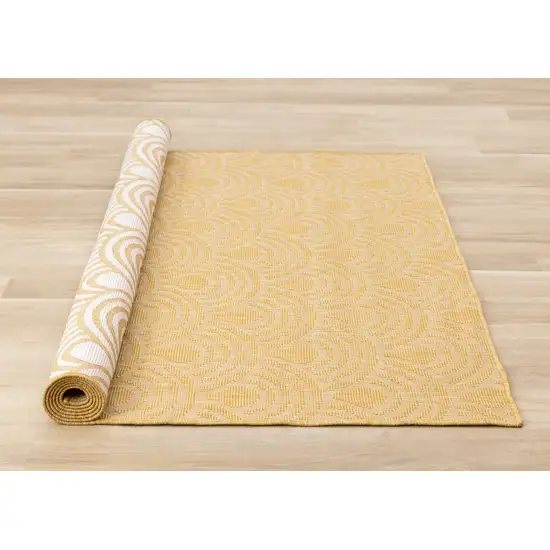 Yellow And Beige Geometric Area Rug Photo 9
