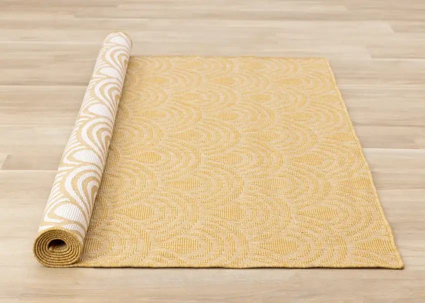 Yellow And Beige Geometric Area Rug Photo 9