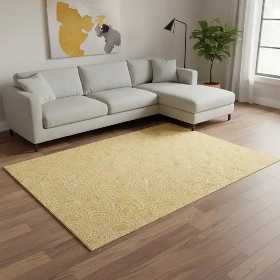 Yellow And Beige Geometric Area Rug Photo 1