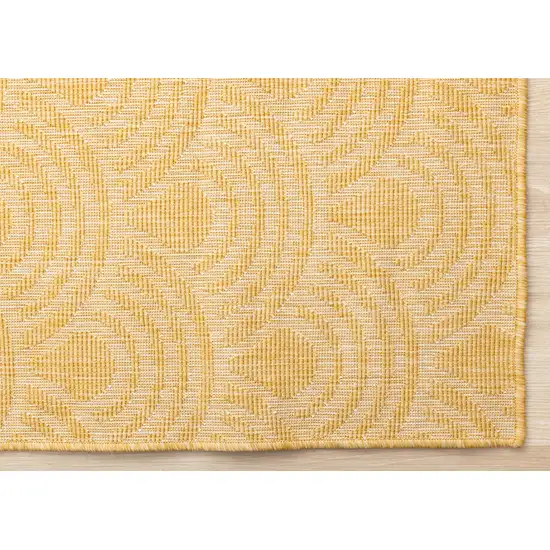 Yellow And Beige Geometric Area Rug Photo 7