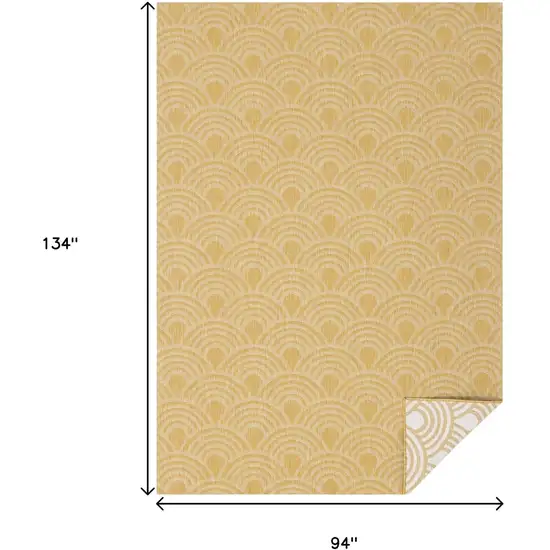 Yellow And Beige Geometric Area Rug Photo 3