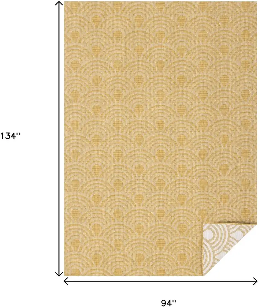 Yellow And Beige Geometric Area Rug Photo 3