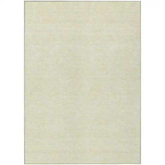Yellow And Beige Geometric Washable Indoor Outdoor Area Rug Photo 2