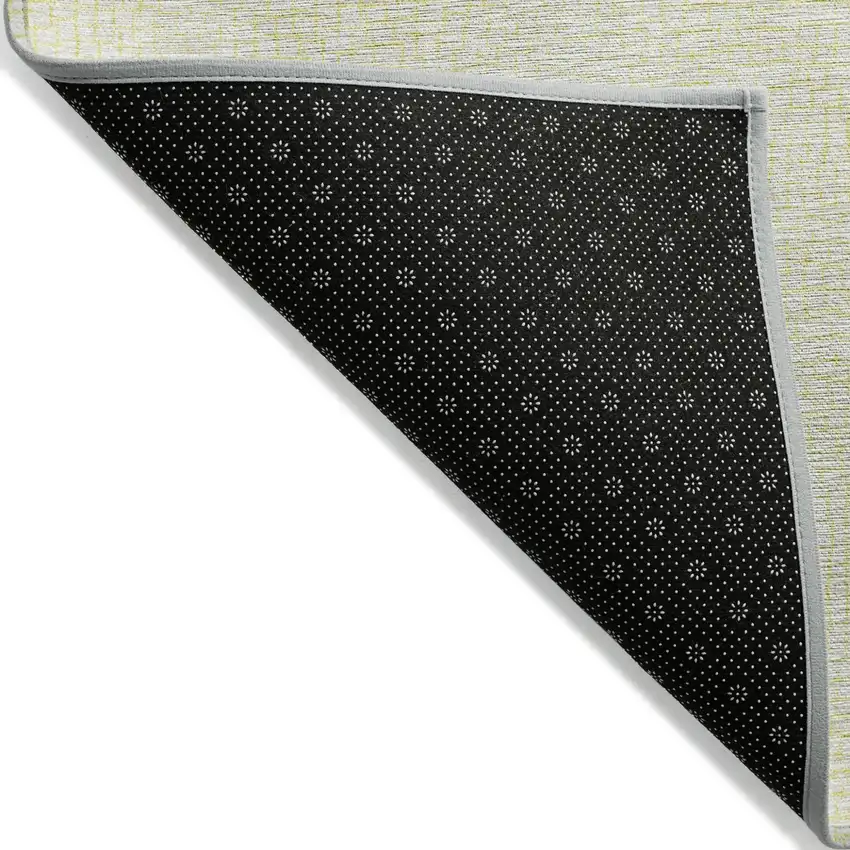 Yellow And Beige Geometric Washable Indoor Outdoor Area Rug Photo 3