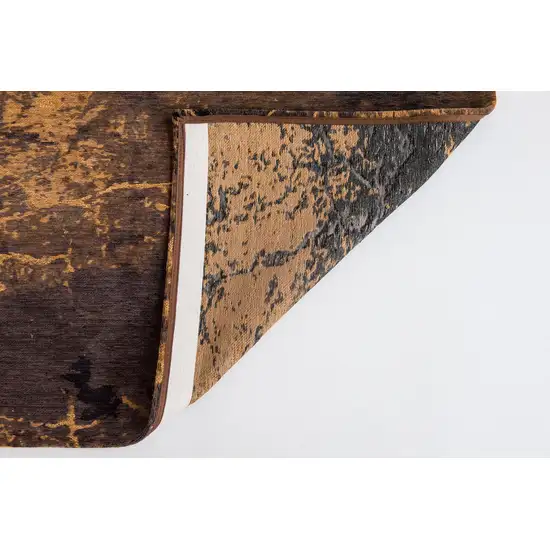 Yellow And Brown Abstract ,Washable, Area Rug Photo 7