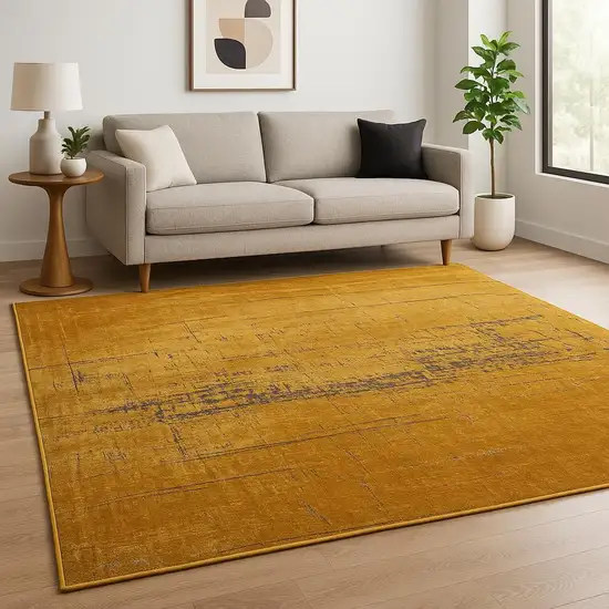 Yellow And Brown Chevron ,Washable, Area Rug Photo 1