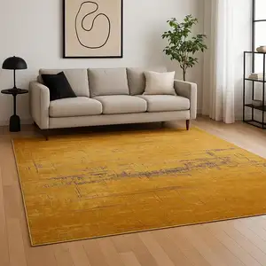 Photo of Yellow And Brown Chevron ,Washable, Area Rug