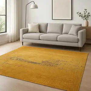 Photo of Yellow And Brown Chevron ,Washable, Area Rug