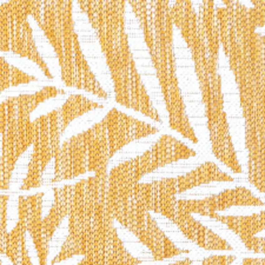 Yellow And Cream Floral Indoor Outdoor Area Rug Photo 2