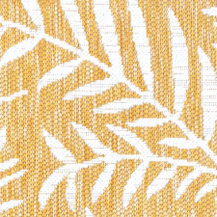 Yellow And Cream Floral Indoor Outdoor Area Rug Photo 2