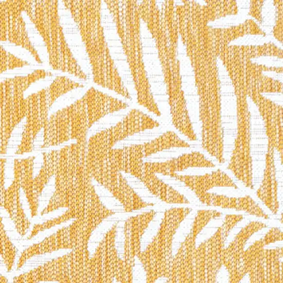 Yellow And Cream Floral Indoor Outdoor Area Rug Photo 3