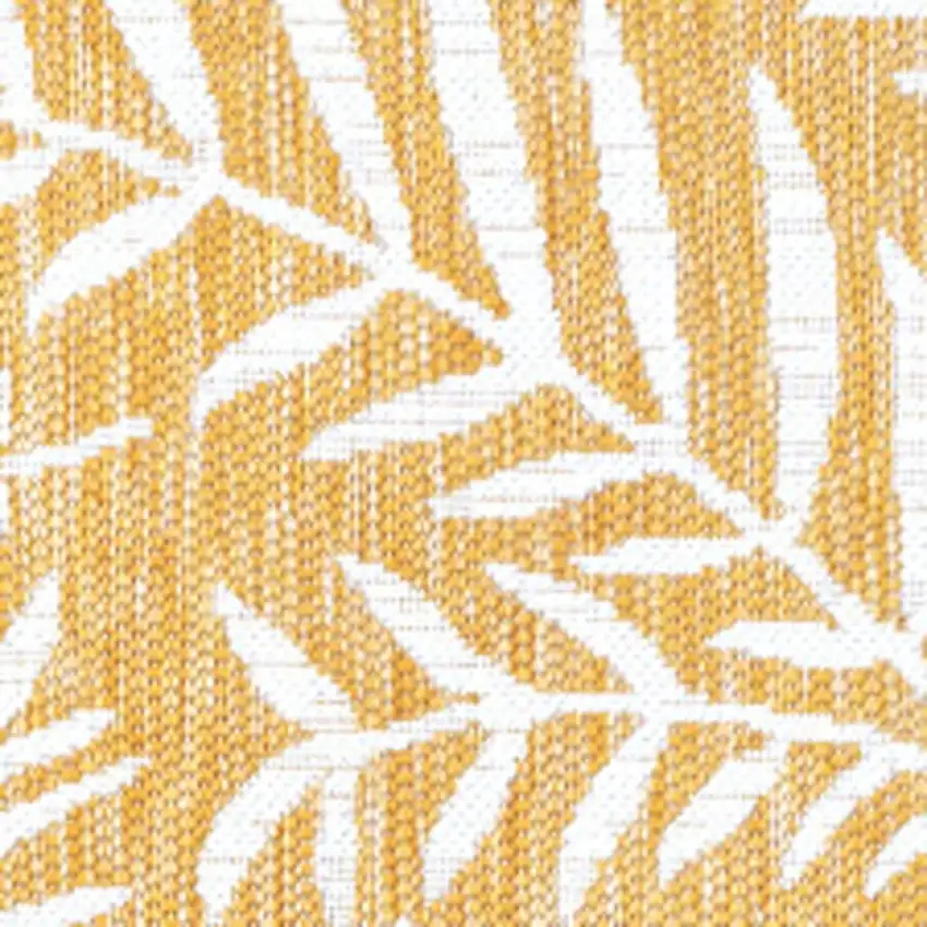 Yellow And Cream Floral Indoor Outdoor Area Rug Photo 2