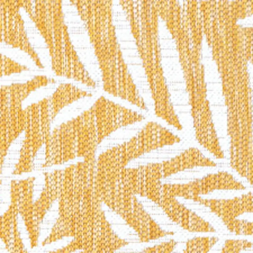 Yellow And Cream Floral Indoor Outdoor Area Rug Photo 2