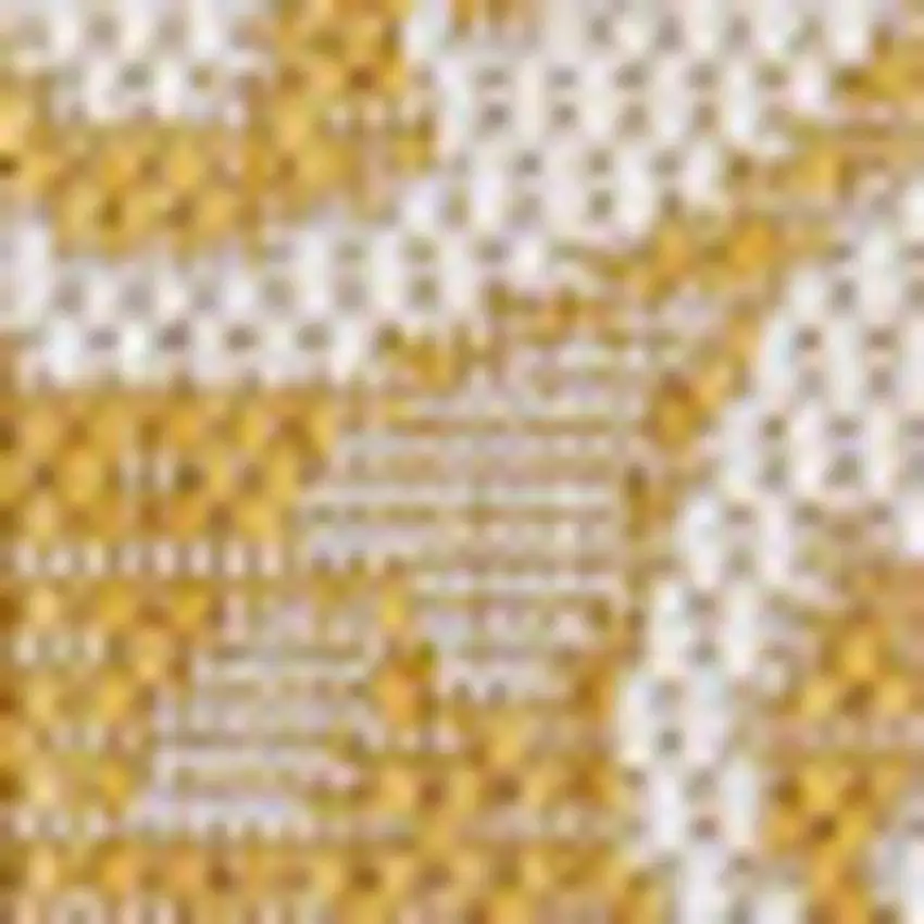 Yellow And Cream Floral Indoor Outdoor Area Rug Photo 2