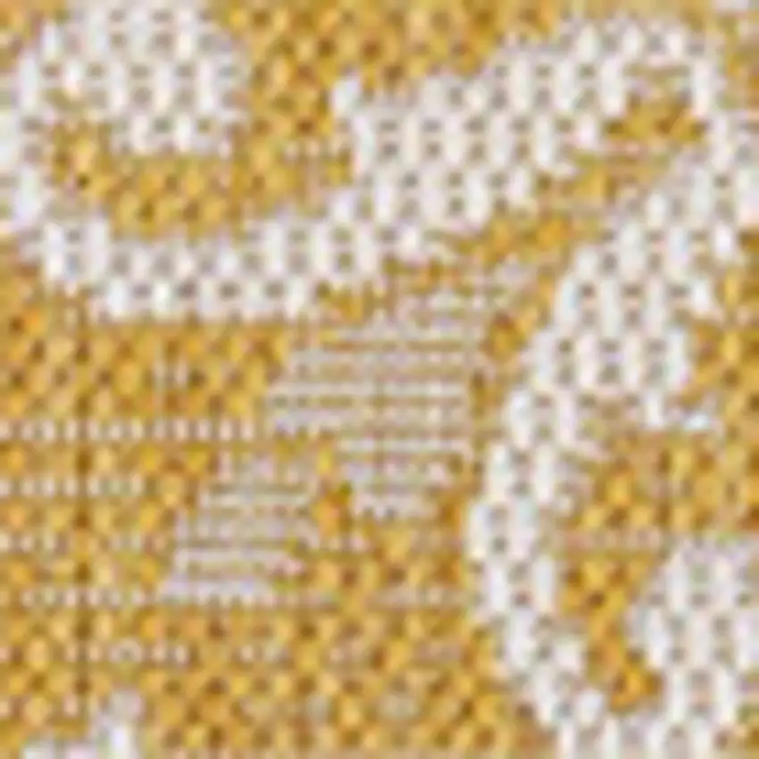 Yellow And Cream Floral Indoor Outdoor Area Rug Photo 3