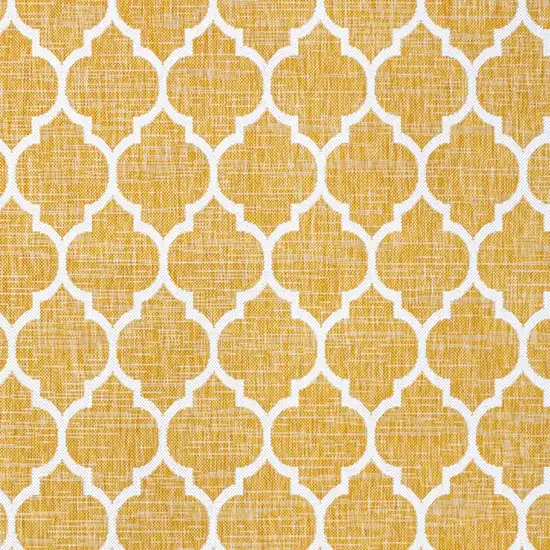 Yellow And Cream Geometric Indoor Outdoor Area Rug Photo 2