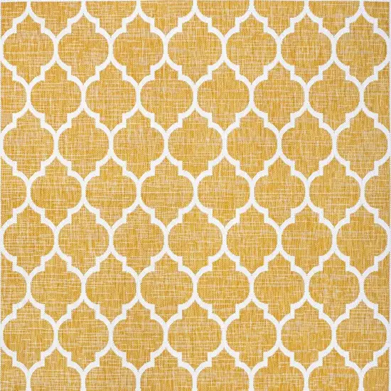 Yellow And Cream Geometric Indoor Outdoor Area Rug Photo 2