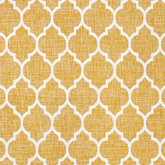 Yellow And Cream Geometric Indoor Outdoor Area Rug Photo 2
