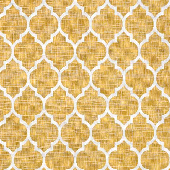 Yellow And Cream Geometric Indoor Outdoor Area Rug Photo 2