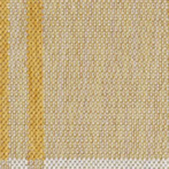 Yellow And Cream Gingham Indoor Outdoor Area Rug Photo 3