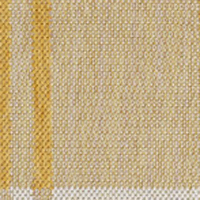 Yellow And Cream Gingham Indoor Outdoor Area Rug Photo 3