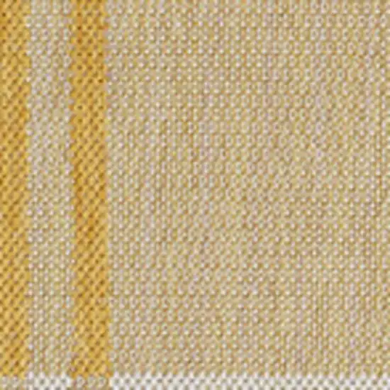 Yellow And Cream Gingham Indoor Outdoor Area Rug Photo 3