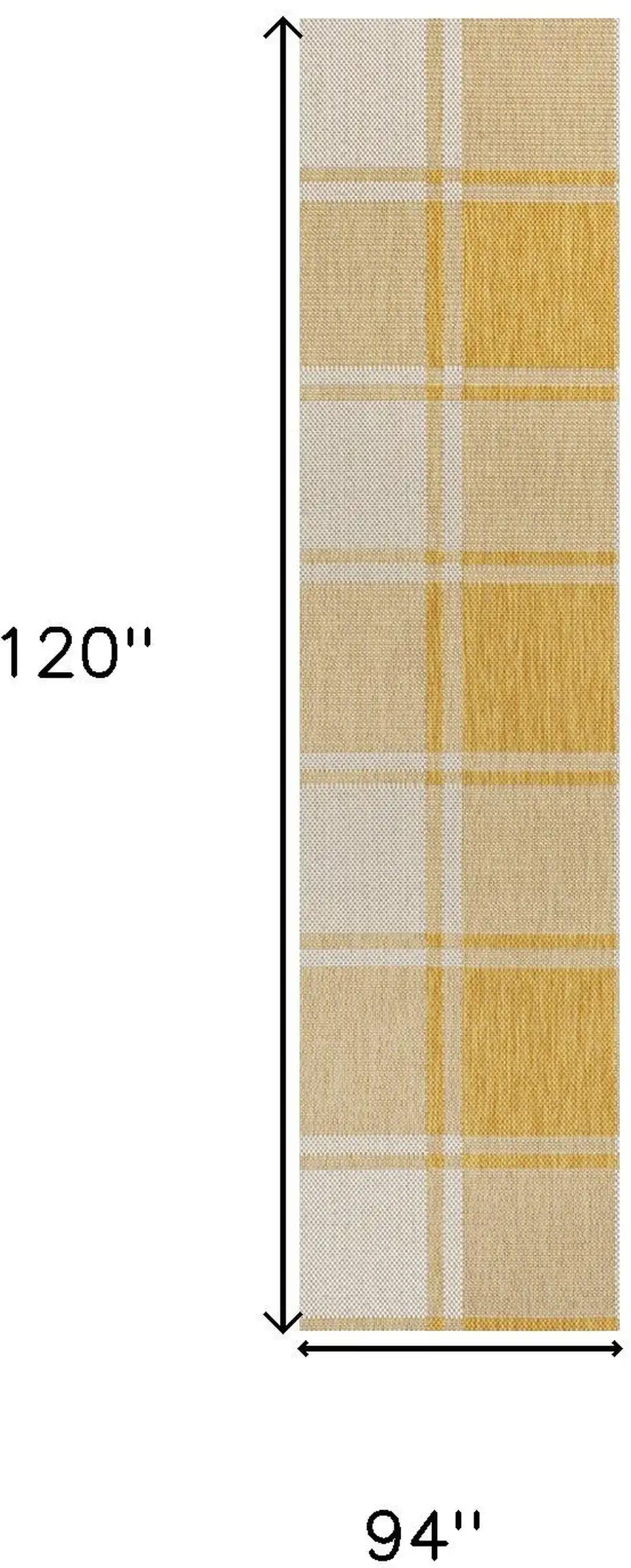Yellow And Cream Gingham Indoor Outdoor Area Rug Photo 5