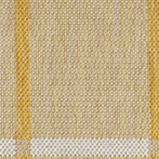 Yellow And Cream Gingham Indoor Outdoor Area Rug Photo 3
