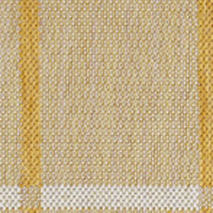 Yellow And Cream Gingham Indoor Outdoor Area Rug Photo 3