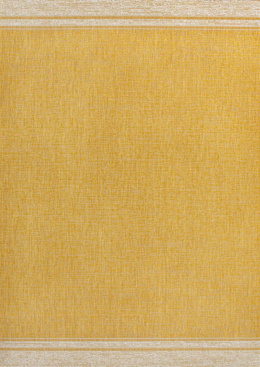Yellow And Cream Indoor Outdoor Area Rug Photo 1