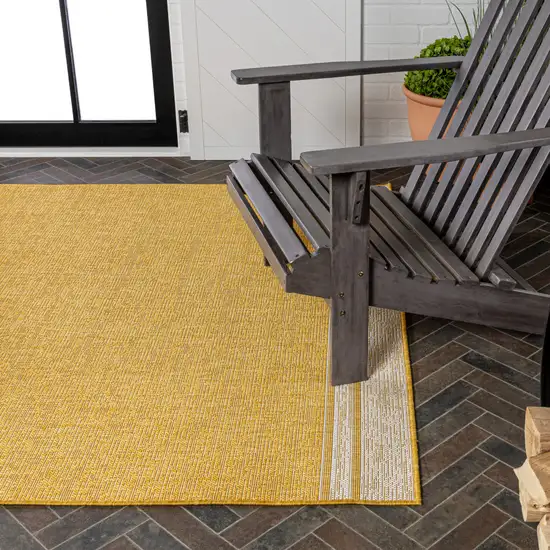Yellow And Cream Indoor Outdoor Area Rug Photo 6