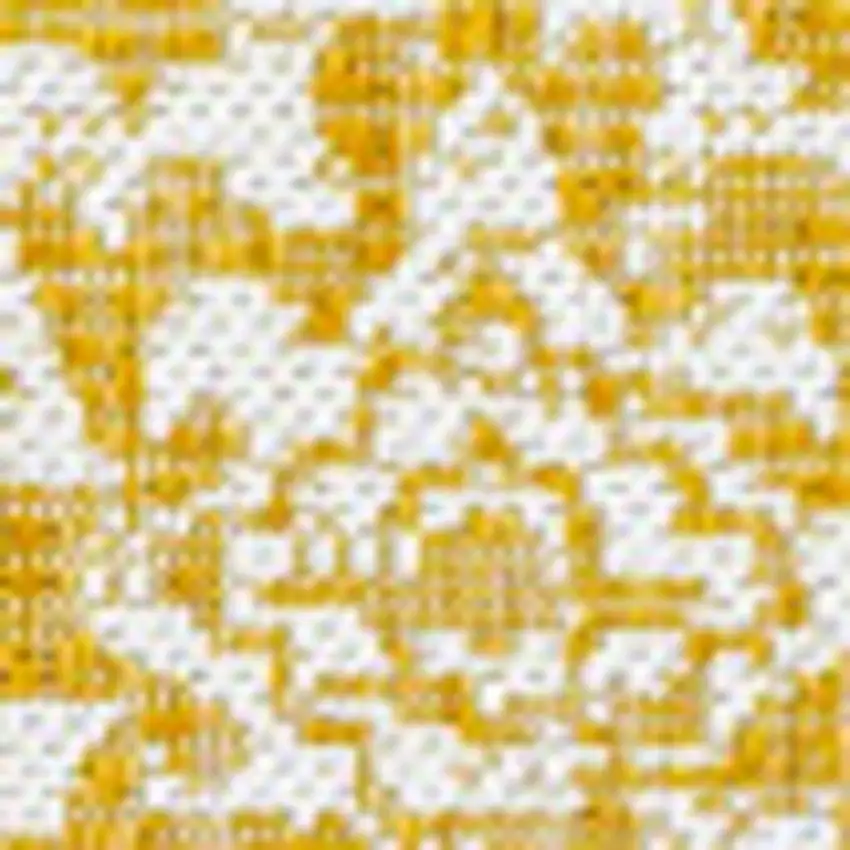 Yellow And Cream Medallion Indoor Outdoor Area Rug Photo 2