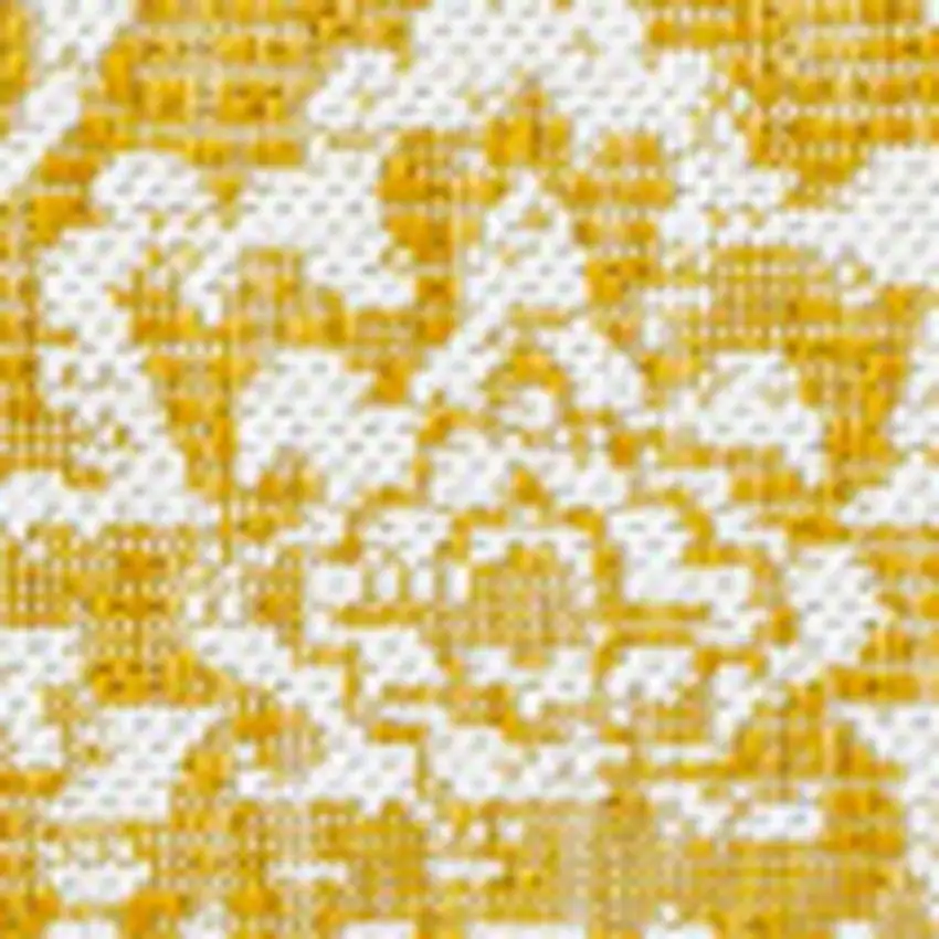 Yellow And Cream Medallion Indoor Outdoor Area Rug Photo 3