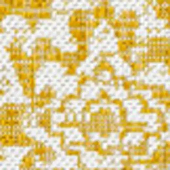 Yellow And Cream Medallion Indoor Outdoor Area Rug Photo 2