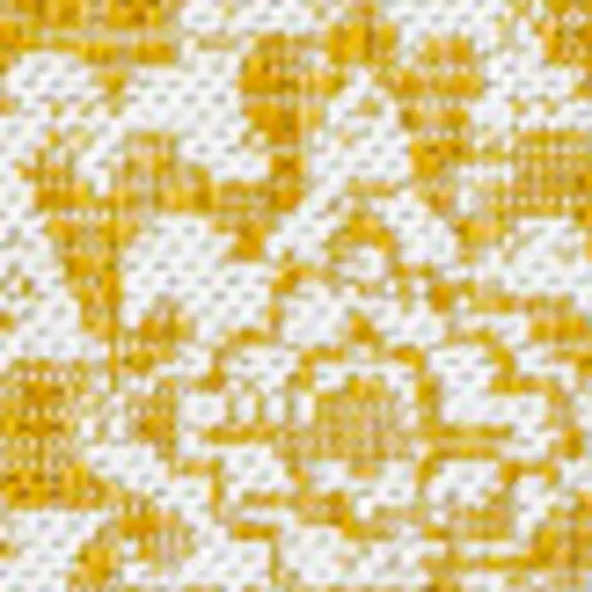 Yellow And Cream Medallion Indoor Outdoor Area Rug Photo 2