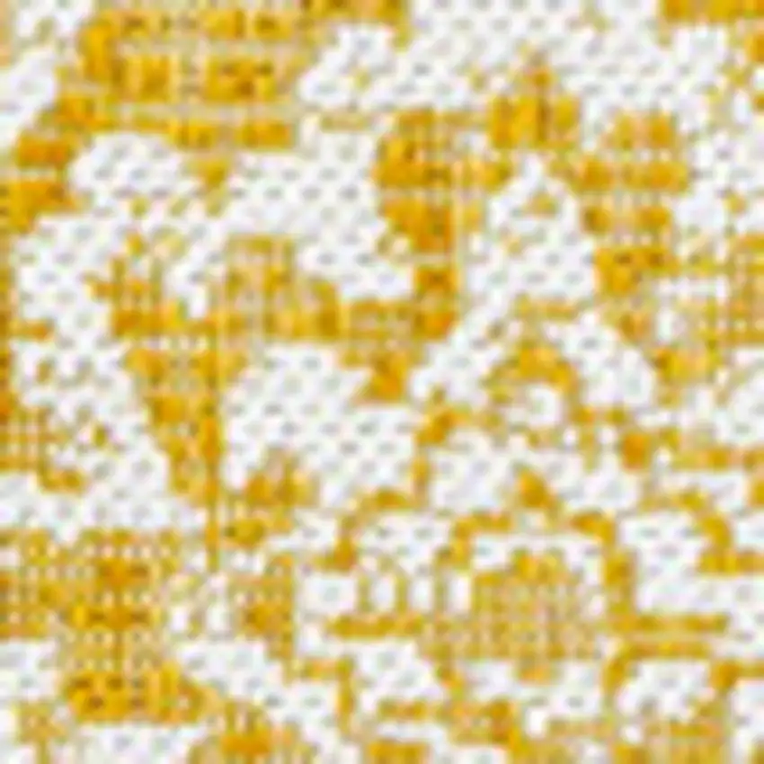 Yellow And Cream Medallion Indoor Outdoor Area Rug Photo 2