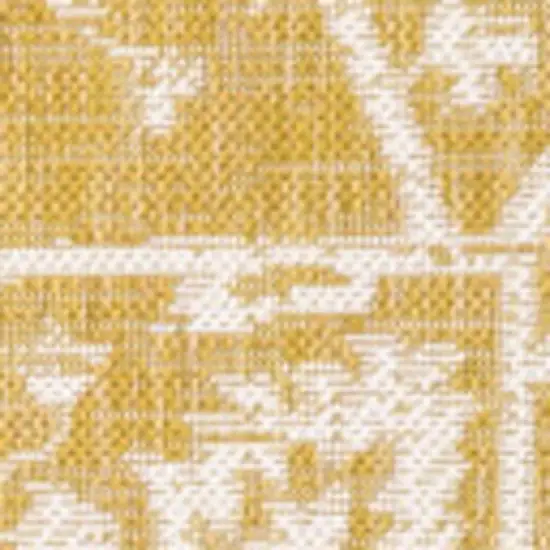 Yellow And Cream Medallion Indoor Outdoor Area Rug Photo 2