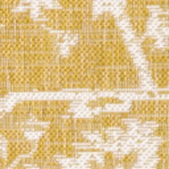 Yellow And Cream Medallion Indoor Outdoor Area Rug Photo 2